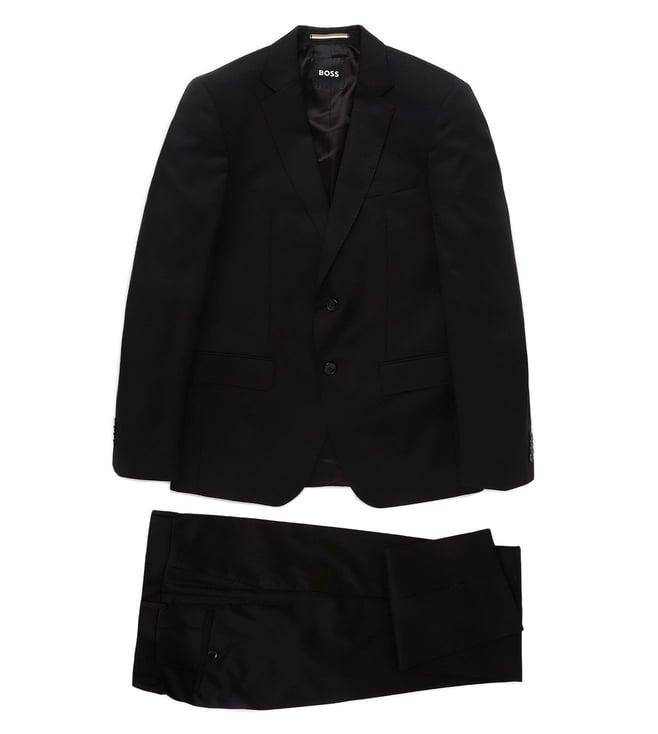 boss black plaid slim fit suit