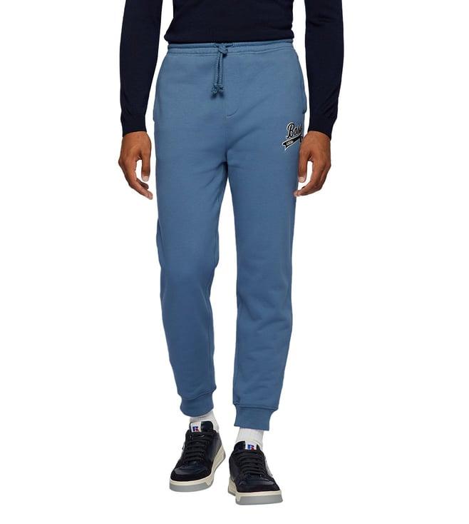 boss bright blue exclusive boss x russell athletic logo regular fit joggers