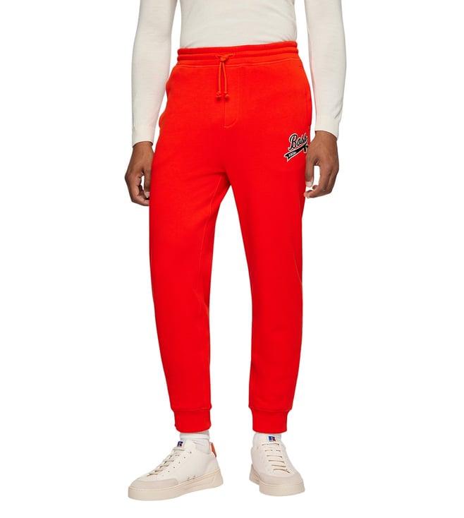 boss bright orange exclusive boss x russell athletic logo regular fit joggers
