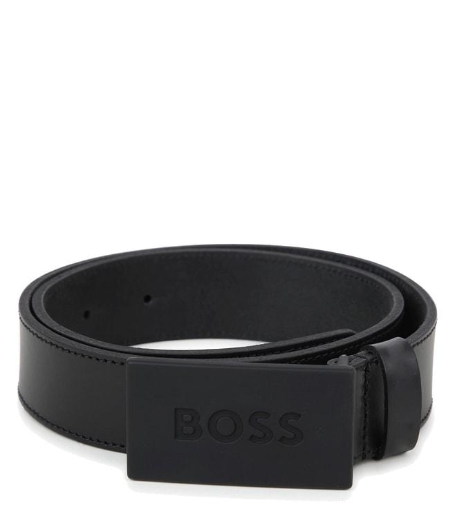 boss kids black logo formal belt