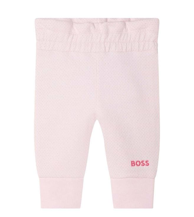 boss kids pink pale logo regular fit joggers
