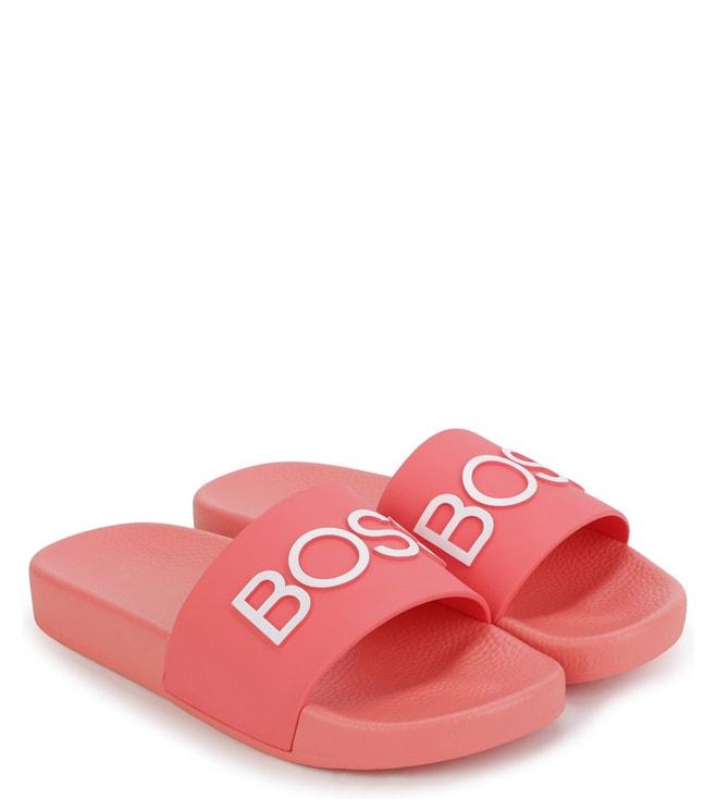 boss kids poppy logo slide sandals