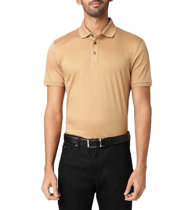 boss beige regular fit polo t-shirt