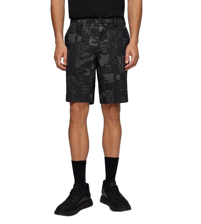 boss black printed regular fit shorts