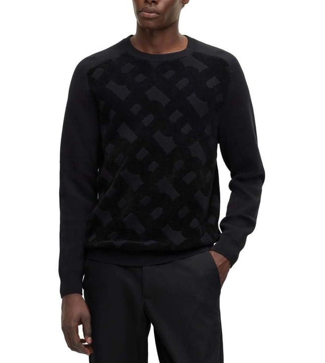 boss black printed regular fit sweater