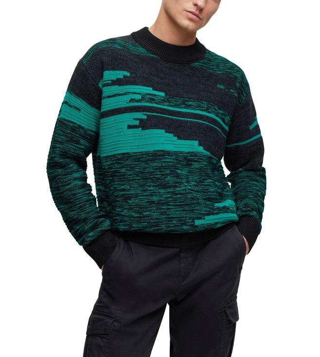 boss black printed regular fit sweater