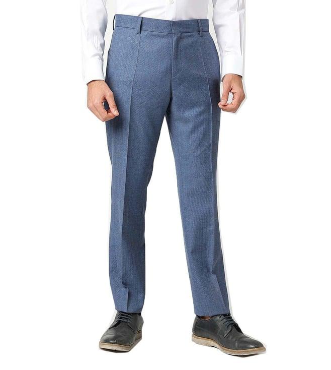 boss blue slim fit trousers