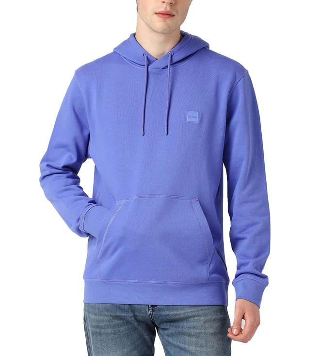 boss bright purple regular fit hoodie