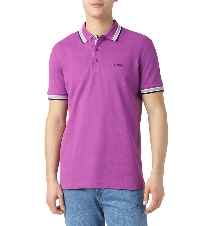 boss bright purple regular fit polo t-shirt