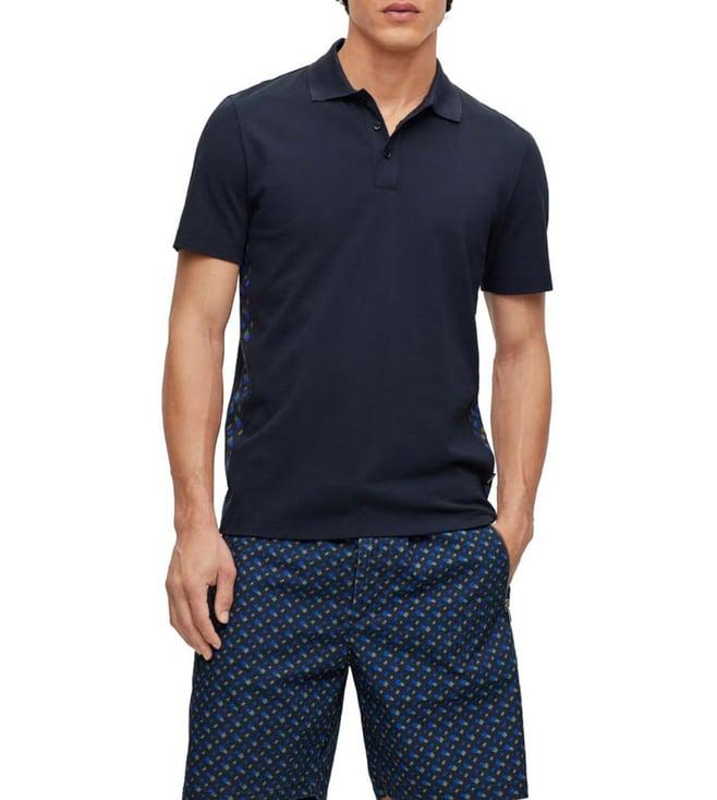 boss dark blue regular fit polo t-shirt