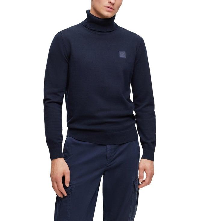 boss dark blue regular fit sweater