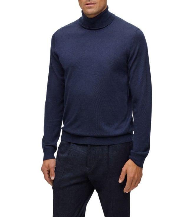 boss dark blue regular fit sweater