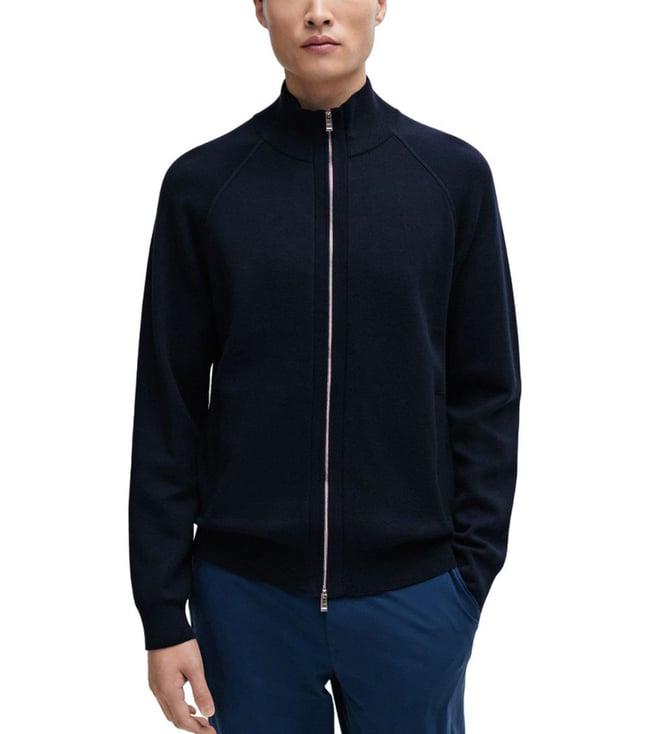 boss dark blue regular fit sweater