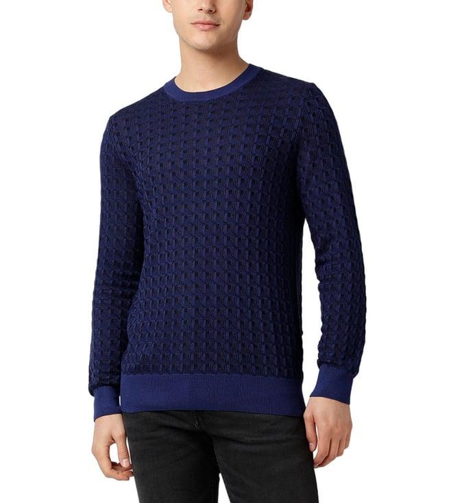 boss dark blue regular fit sweater