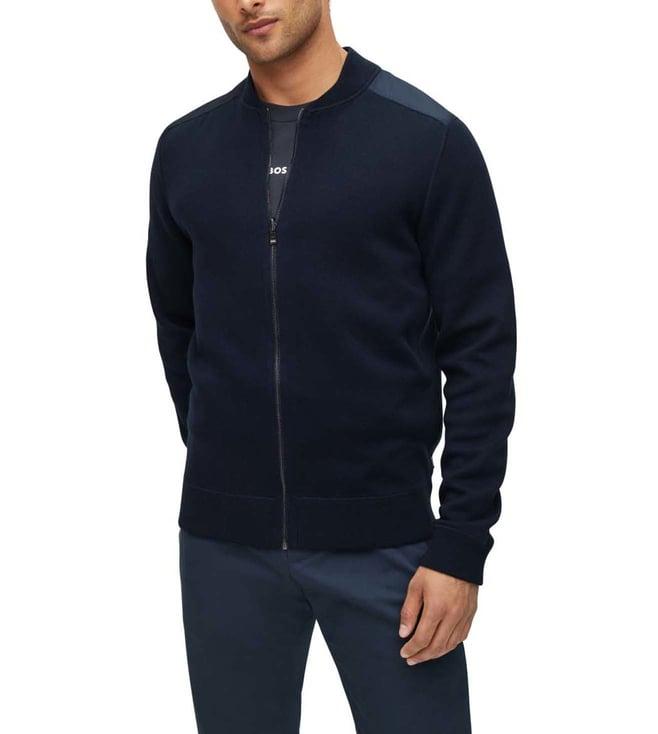 boss dark blue regular fit sweater