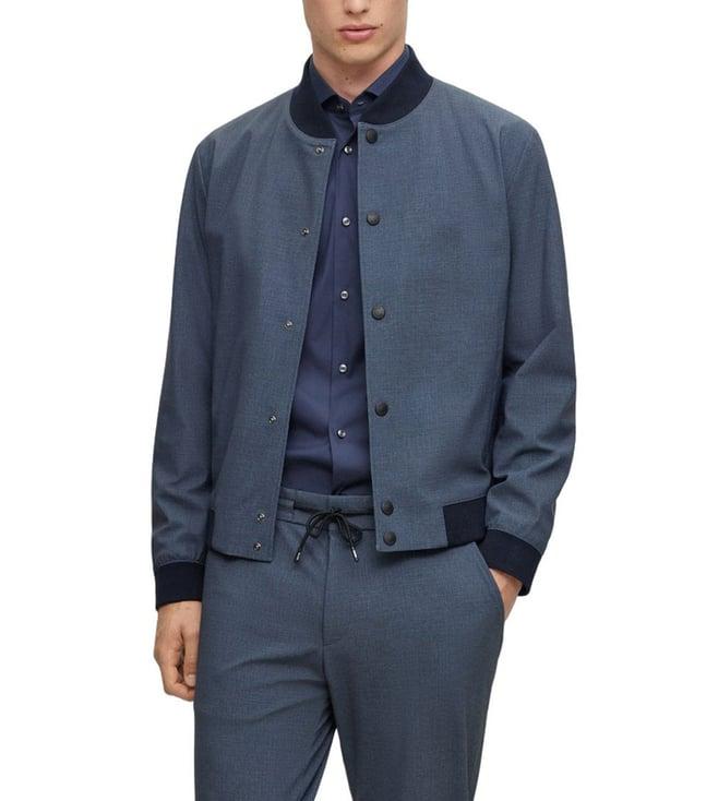 boss dark blue slim fit casual jacket