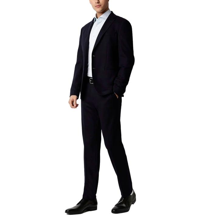 boss dark blue slim fit suit