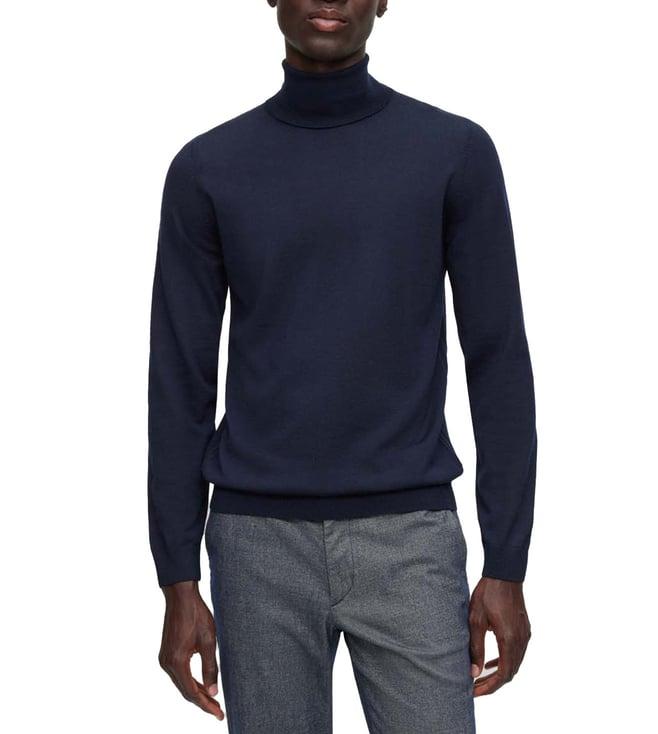 boss dark blue slim fit sweater