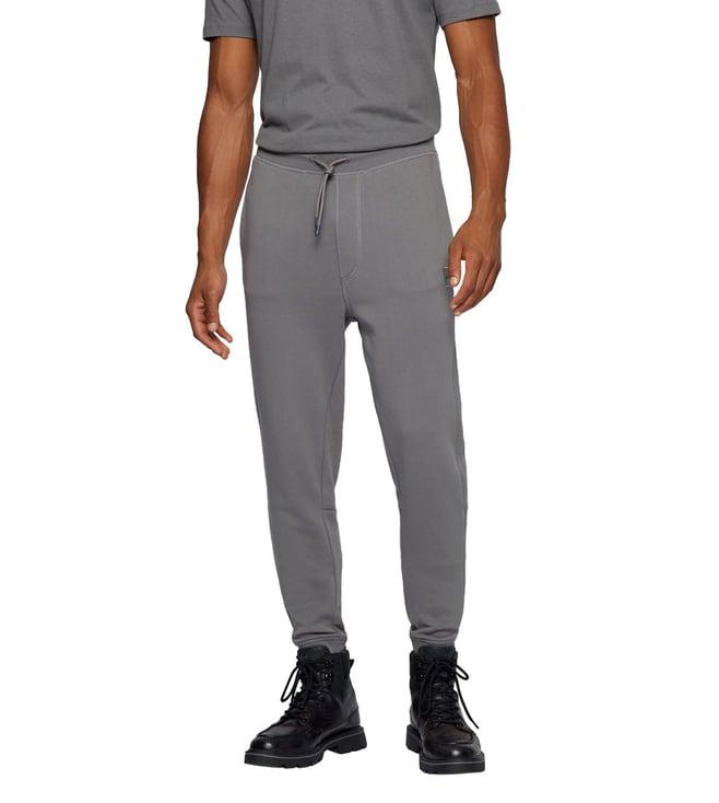 boss dark grey regular fit tracksuit bottoms