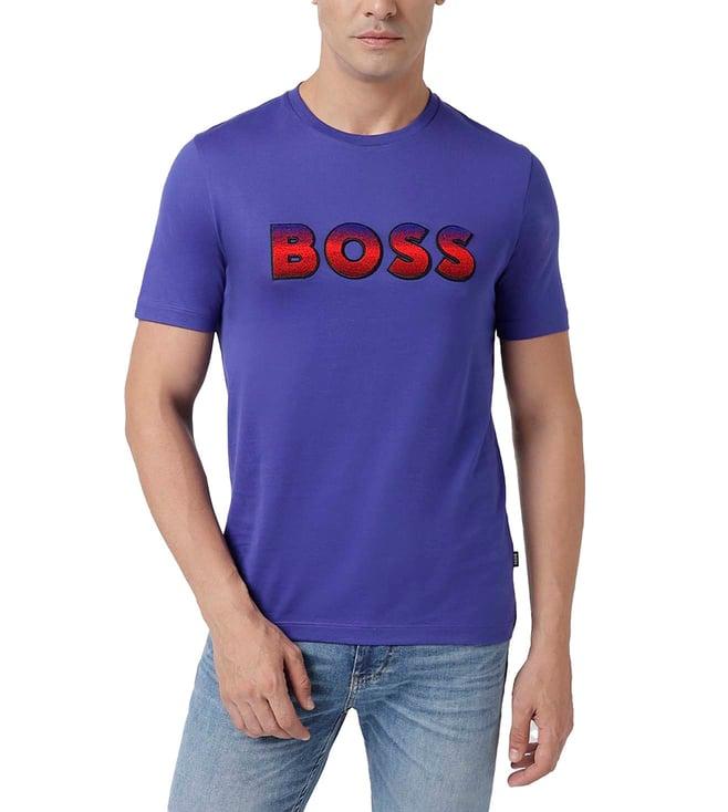 boss dark purple regular fit t-shirt