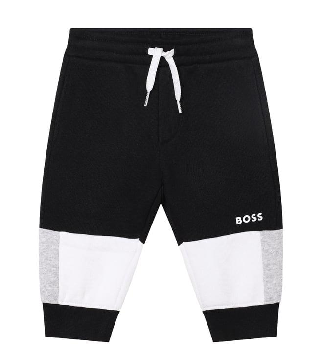 boss kids black regular fit joggers