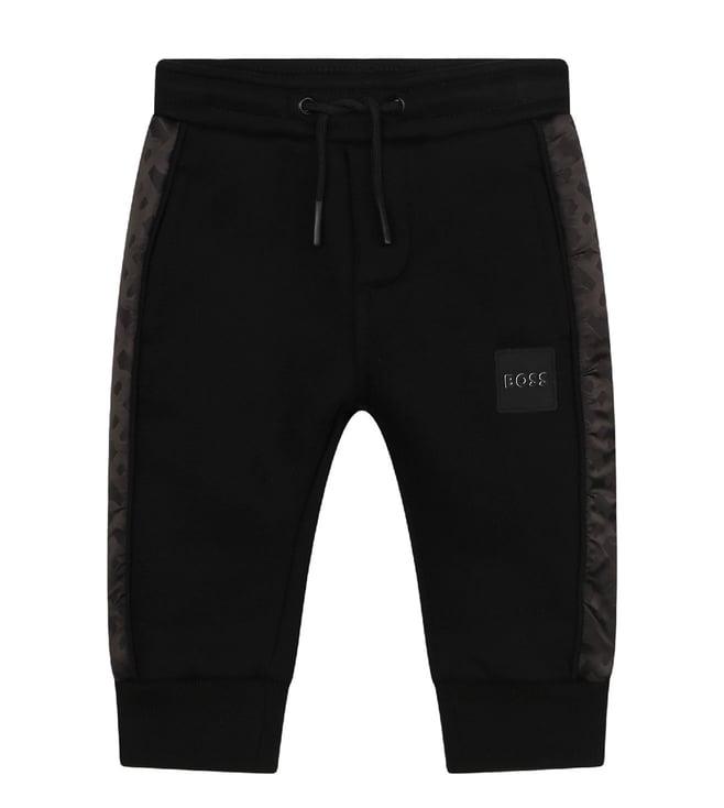 boss kids black regular fit joggers