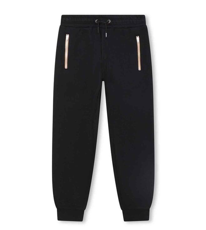 boss kids black regular fit joggers