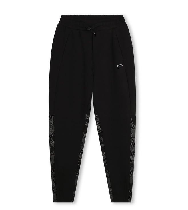 boss kids black regular fit joggers