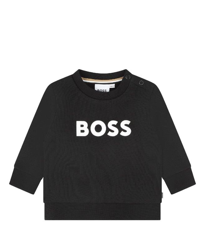 boss kids black regular fit sweatshirt