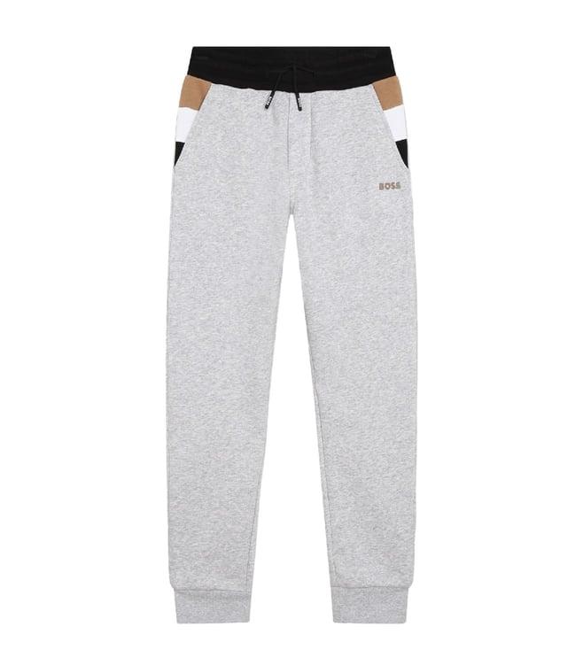 boss kids chine grey regular fit joggers