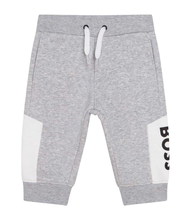 boss kids chine grey regular fit joggers