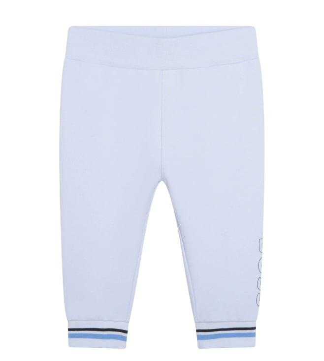 boss kids pale blue logo regular fit joggers