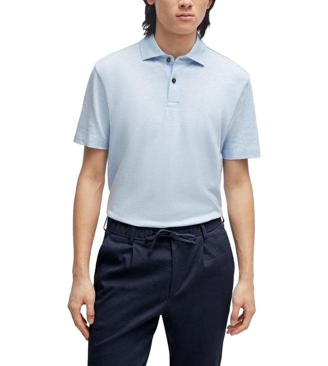 boss light pastel blue regular fit polo t-shirt