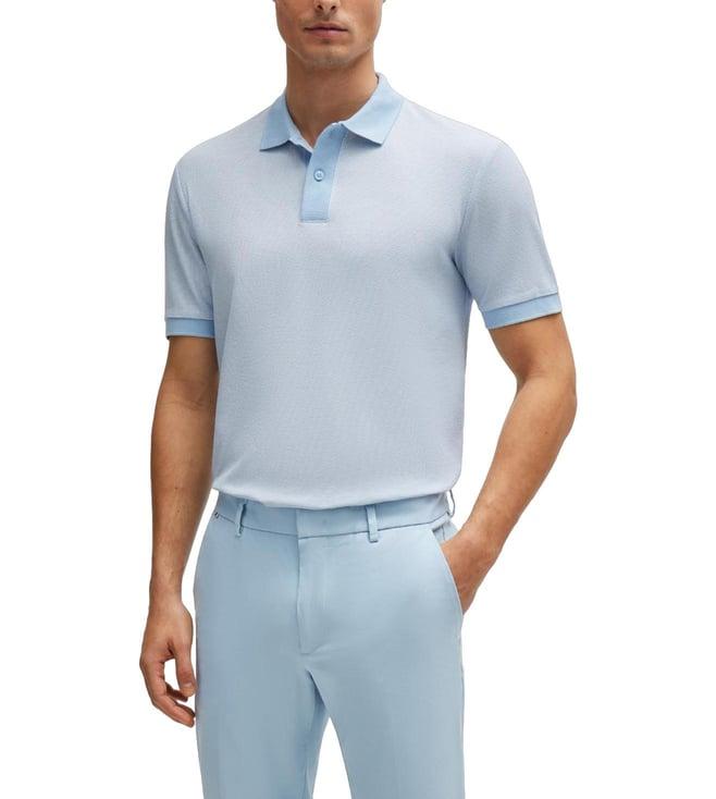 boss light pastel blue regular fit polo t-shirt