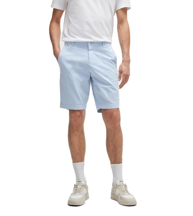 boss light pastel blue slim fit shorts