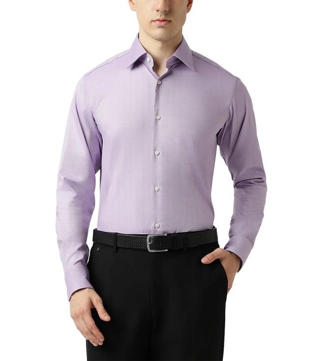 boss light pastel purple regular fit shirt