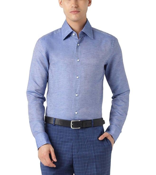 boss medium blue slim fit shirt