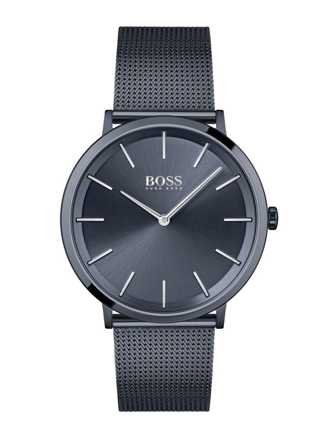 boss men brass dial & stainless steel bracelet style straps analogue watch 1513827