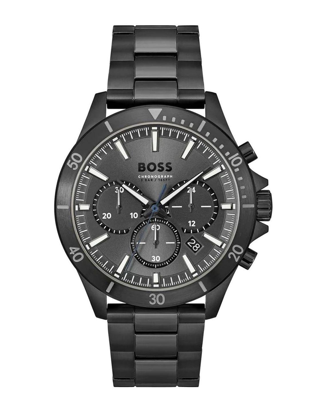 boss men stainless steel bracelet style straps analogue chronograph watch 01514058