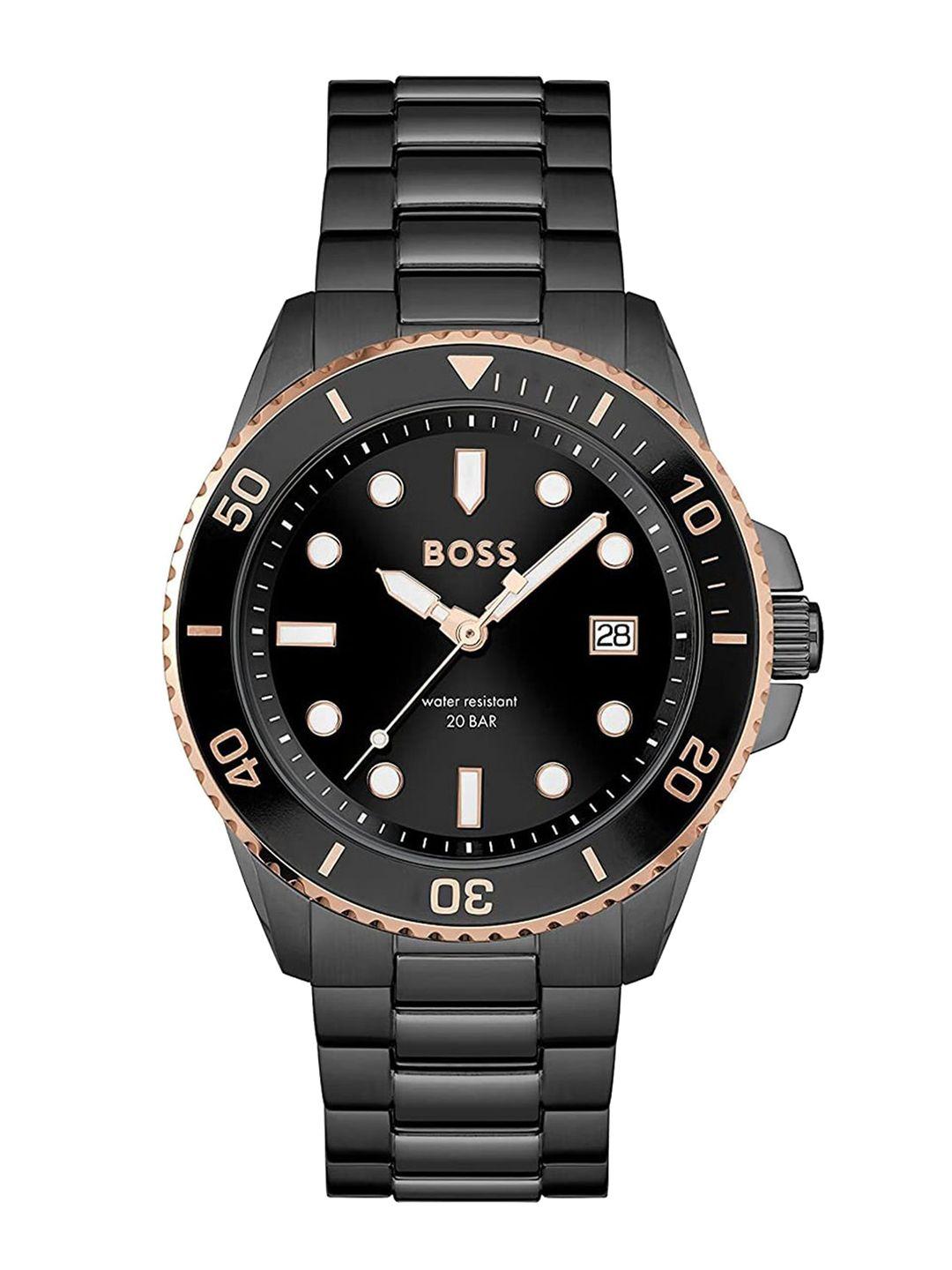 boss men textured dial & bracelet style straps analogue watch 1514013