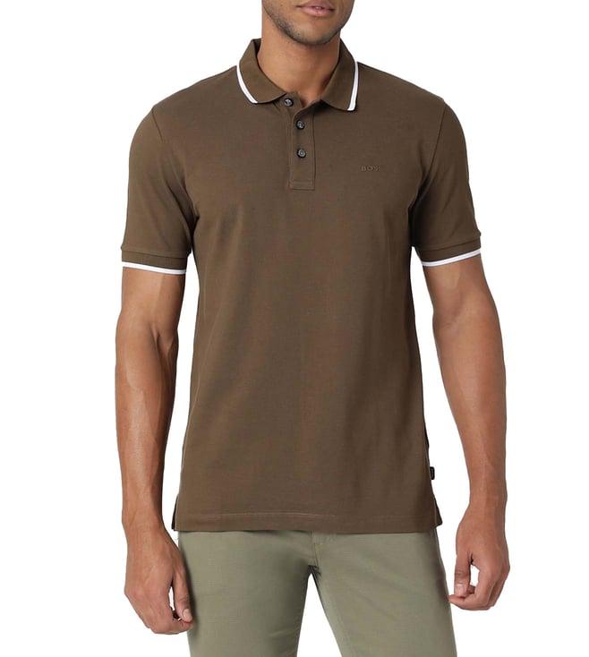 boss open green regular fit polo t-shirt