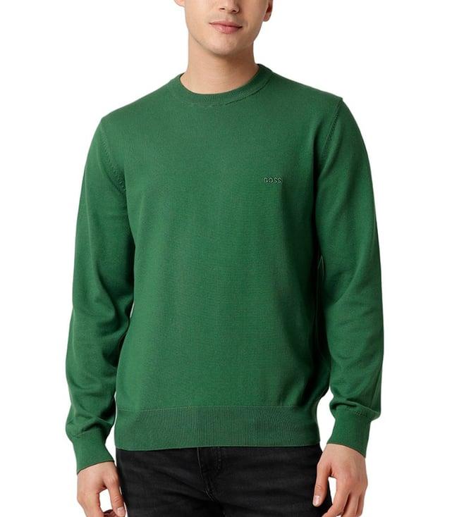 boss open green regular fit sweater