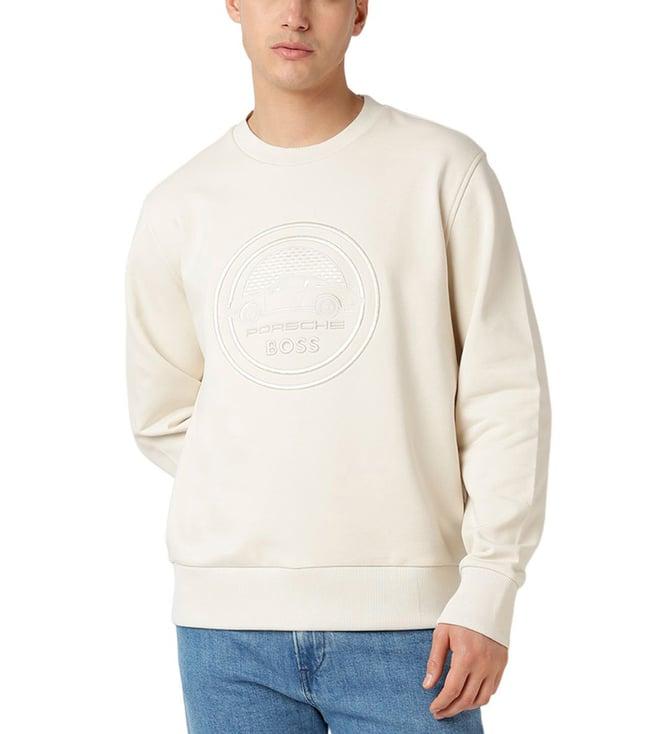 boss open white logo comfort fit sweatshirt