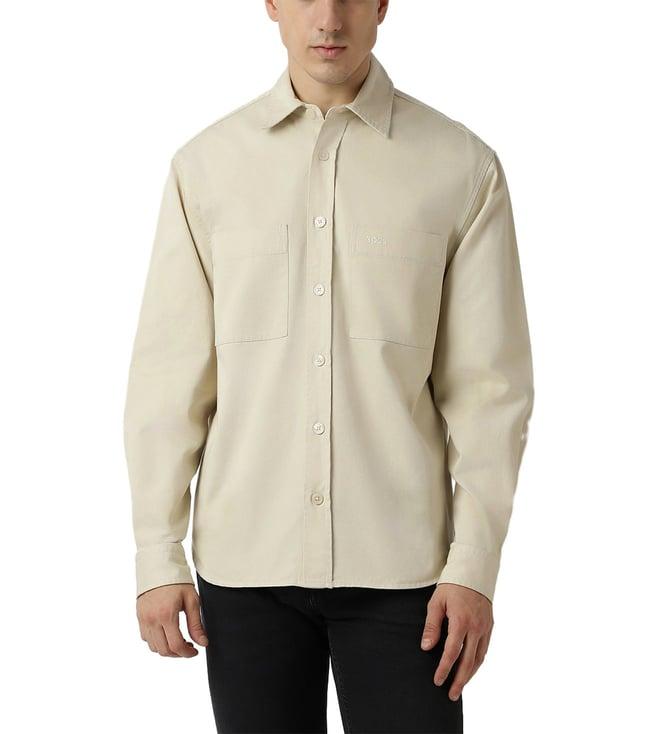 boss open white relaxed fit shirt