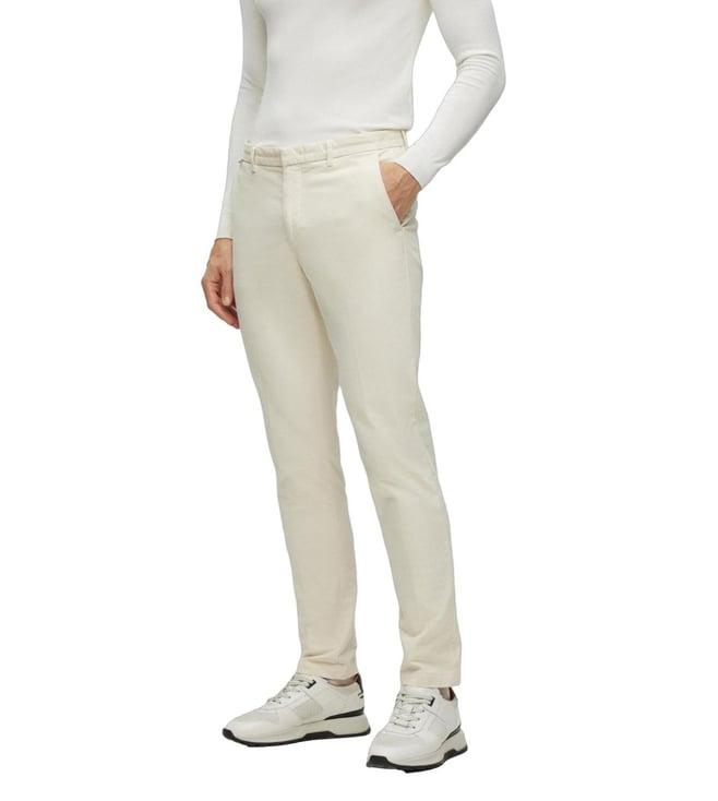 boss open white slim fit chinos