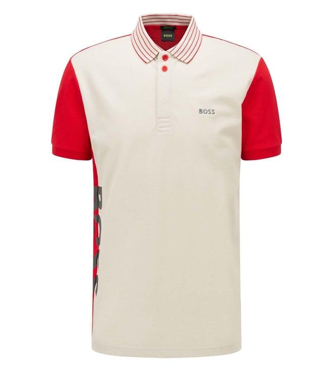 boss red colour-block regular fit polo t-shirt