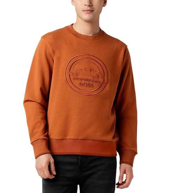 boss rust copper logo comfort fit sweatshirt