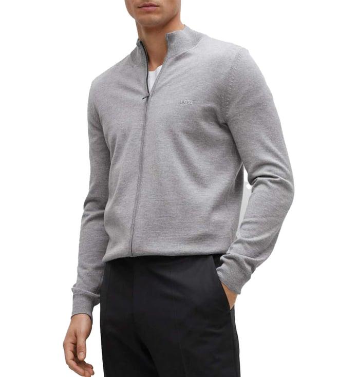 boss silver regular fit sweater