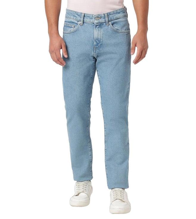 boss slim light/pastel blue lightly washed mid rise jeans