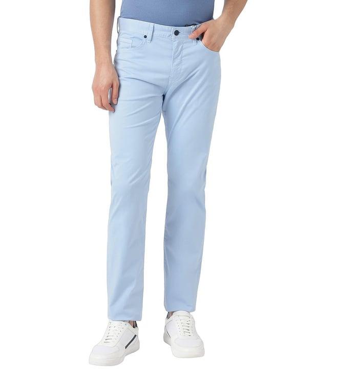 boss slim light pastel blue rinse washed mid rise jeans